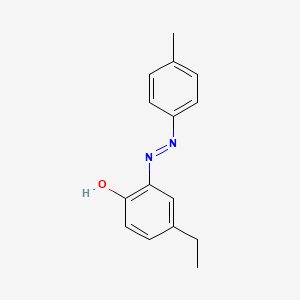 molecular formula C15H16N2O B12459422 4-ethyl-2-[(E)-(4-methylphenyl)diazenyl]phenol 