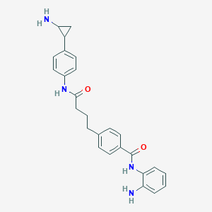 molecular formula C26H28N4O2 B12459493 4-(3-{[4-(2-aminocyclopropyl)phenyl]carbamoyl}propyl)-N-(2-aminophenyl)benzamide 