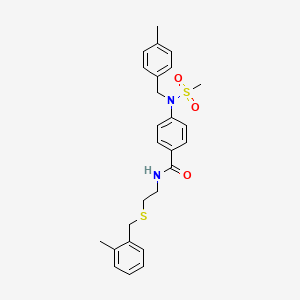 4-[(4-methylbenzyl)(methylsulfonyl)amino]-N-{2-[(2-methylbenzyl)sulfanyl]ethyl}benzamide