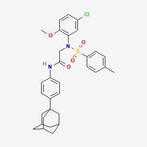 N~2~-(5-chloro-2-methoxyphenyl)-N~2~-[(4-methylphenyl)sulfonyl]-N-{4-[(3s,5s,7s)-tricyclo[3.3.1.1~3,7~]dec-1-yl]phenyl}glycinamide