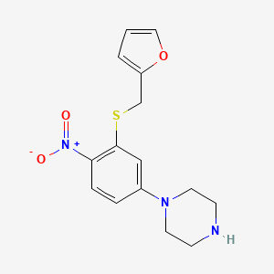 1-{3-[(Furan-2-ylmethyl)sulfanyl]-4-nitrophenyl}piperazine