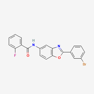 N-[2-(3-bromophenyl)-1,3-benzoxazol-5-yl]-2-fluorobenzamide