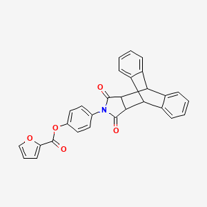 4-(16,18-Dioxo-17-azapentacyclo[6.6.5.0~2,7~.0~9,14~.0~15,19~]nonadeca-2,4,6,9,11,13-hexaen-17-yl)phenyl furan-2-carboxylate (non-preferred name)