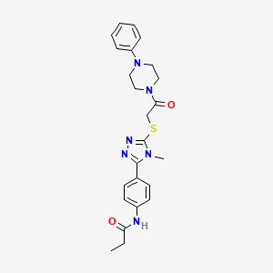 N-[4-(4-methyl-5-{[2-oxo-2-(4-phenylpiperazin-1-yl)ethyl]sulfanyl}-4H-1,2,4-triazol-3-yl)phenyl]propanamide