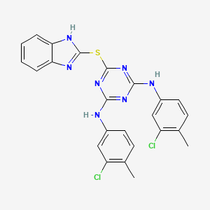 6-(1H-benzimidazol-2-ylsulfanyl)-N,N'-bis(3-chloro-4-methylphenyl)-1,3,5-triazine-2,4-diamine