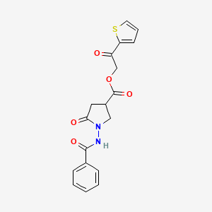 2-Oxo-2-(thiophen-2-yl)ethyl 5-oxo-1-[(phenylcarbonyl)amino]pyrrolidine-3-carboxylate