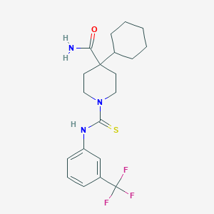 4-Cyclohexyl-1-{[3-(trifluoromethyl)phenyl]carbamothioyl}piperidine-4-carboxamide