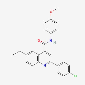 2-(4-chlorophenyl)-6-ethyl-N-(4-methoxyphenyl)quinoline-4-carboxamide