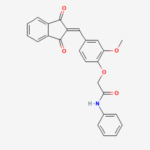 2-{4-[(1,3-dioxo-1,3-dihydro-2H-inden-2-ylidene)methyl]-2-methoxyphenoxy}-N-phenylacetamide