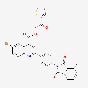 2-oxo-2-(thiophen-2-yl)ethyl 6-bromo-2-[4-(4-methyl-1,3-dioxo-1,3,3a,4,7,7a-hexahydro-2H-isoindol-2-yl)phenyl]quinoline-4-carboxylate