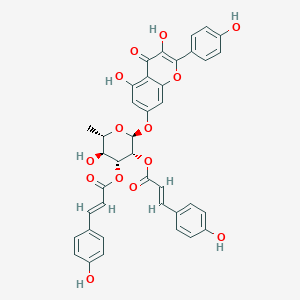 molecular formula C39H32O14 B1245995 kaempferol 7-O-(2,3-di-E-p-coumaroyl-alpha-L-rhamnopyranoside) 