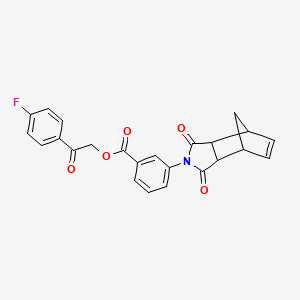 2-(4-fluorophenyl)-2-oxoethyl 3-(1,3-dioxo-1,3,3a,4,7,7a-hexahydro-2H-4,7-methanoisoindol-2-yl)benzoate