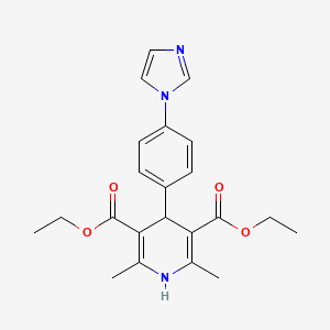 B1246017 3,5-Pyridinedicarboxylic acid, 1,4-dihydro-4-(4-(1H-imidazol-1-yl)phenyl)-2,6-dimethyl-, diethyl ester CAS No. 148612-84-4