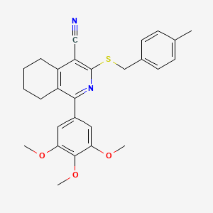 3-[(4-Methylbenzyl)sulfanyl]-1-(3,4,5-trimethoxyphenyl)-5,6,7,8-tetrahydroisoquinoline-4-carbonitrile