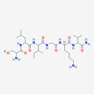 6-Amino-2-(2-{2-[2-(2-amino-3-hydroxypropanamido)-4-methylpentanamido]-3-methylpentanamido}acetamido)-N-(1-carbamoyl-2-methylpropyl)hexanamide