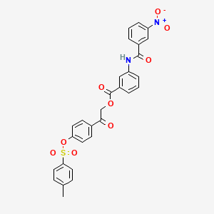 2-(4-{[(4-Methylphenyl)sulfonyl]oxy}phenyl)-2-oxoethyl 3-{[(3-nitrophenyl)carbonyl]amino}benzoate