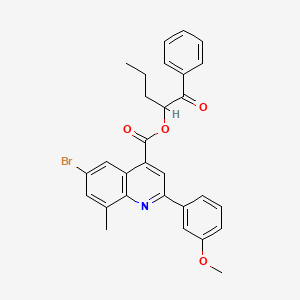 1-Oxo-1-phenylpentan-2-yl 6-bromo-2-(3-methoxyphenyl)-8-methylquinoline-4-carboxylate