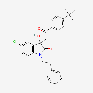 3-[2-(4-tert-butylphenyl)-2-oxoethyl]-5-chloro-3-hydroxy-1-(2-phenylethyl)-1,3-dihydro-2H-indol-2-one