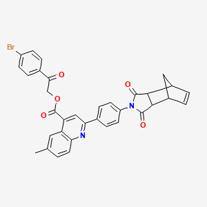 2-(4-bromophenyl)-2-oxoethyl 2-[4-(1,3-dioxo-1,3,3a,4,7,7a-hexahydro-2H-4,7-methanoisoindol-2-yl)phenyl]-6-methylquinoline-4-carboxylate