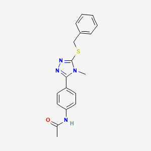 molecular formula C18H18N4OS B12460444 N-{4-[5-(benzylsulfanyl)-4-methyl-4H-1,2,4-triazol-3-yl]phenyl}acetamide 