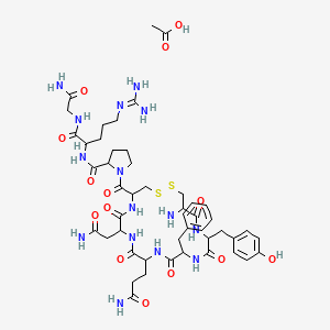 1-[[19-azanyl-7-(2-azanyl-2-oxidanylidene-ethyl)-10-(3-azanyl-3-oxidanylidene-propyl)-16-[(4-hydroxyphenyl)methyl]-6,9,12,15,18-pentakis(oxidanylidene)-13-(phenylmethyl)-1,2-dithia-5,8,11,14,17-pentazacycloicos-4-yl]carbonyl]-N-[1-[(2-azanyl-2-oxidanylide