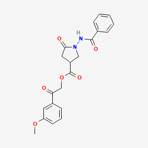 2-(3-Methoxyphenyl)-2-oxoethyl 5-oxo-1-[(phenylcarbonyl)amino]pyrrolidine-3-carboxylate