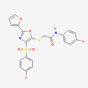 N-(4-fluorophenyl)-2-({4-[(4-fluorophenyl)sulfonyl]-2-(furan-2-yl)-1,3-oxazol-5-yl}sulfanyl)acetamide