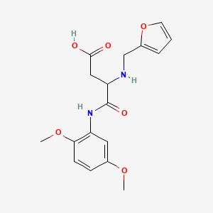 molecular formula C17H20N2O6 B12460497 N-(2,5-Dimethoxy-phenyl)-3-[(furan-2-ylmethyl)-amino]-succinamic acid 