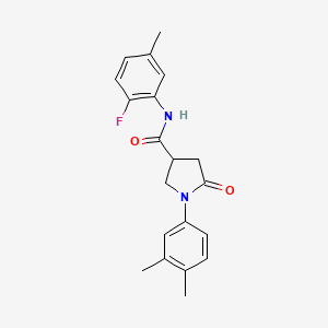 1-(3,4-dimethylphenyl)-N-(2-fluoro-5-methylphenyl)-5-oxopyrrolidine-3-carboxamide