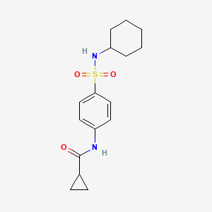 molecular formula C16H22N2O3S B12460517 N-[4-(cyclohexylsulfamoyl)phenyl]cyclopropanecarboxamide 