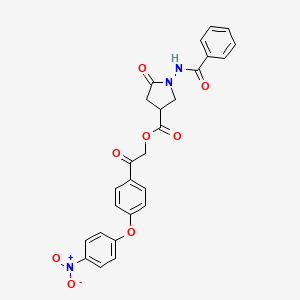 2-[4-(4-Nitrophenoxy)phenyl]-2-oxoethyl 5-oxo-1-[(phenylcarbonyl)amino]pyrrolidine-3-carboxylate