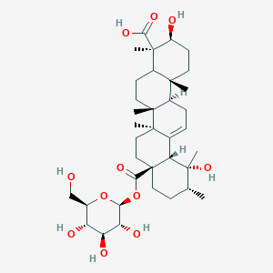 (3S,4R,6aR,6bS,8aS,11R,12R,12aS,14aR,14bR)-3,12-dihydroxy-4,6a,6b,11,12,14b-hexamethyl-8a-({[(2S,3R,4S,5S,6R)-3,4,5-trihydroxy-6-(hydroxymethyl)oxan-2-yl]oxy}carbonyl)-1,2,3,4a,5,6,7,8,9,10,11,12a,14,14a-tetradecahydropicene-4-carboxylic acid