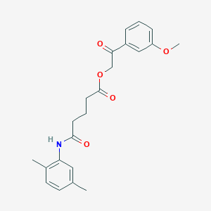 2-(3-Methoxyphenyl)-2-oxoethyl 5-[(2,5-dimethylphenyl)amino]-5-oxopentanoate