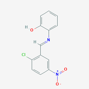 molecular formula C13H9ClN2O3 B12460557 2-{[(E)-(2-chloro-5-nitrophenyl)methylidene]amino}phenol 