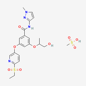 3-(6-ethylsulfonylpyridin-3-yl)oxy-5-(1-hydroxypropan-2-yloxy)-N-(1-methylpyrazol-3-yl)benzamide;methanesulfonic acid