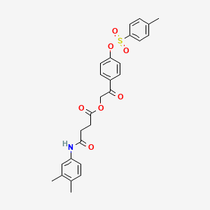 2-(4-{[(4-Methylphenyl)sulfonyl]oxy}phenyl)-2-oxoethyl 4-[(3,4-dimethylphenyl)amino]-4-oxobutanoate