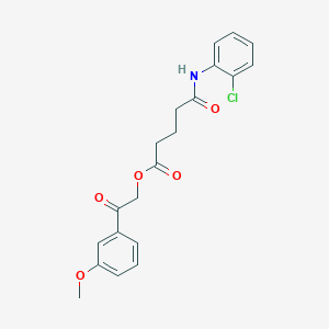 2-(3-Methoxyphenyl)-2-oxoethyl 5-[(2-chlorophenyl)amino]-5-oxopentanoate