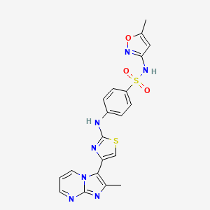 4-{[4-(2-methylimidazo[1,2-a]pyrimidin-3-yl)-1,3-thiazol-2-yl]amino}-N-(5-methyl-1,2-oxazol-3-yl)benzenesulfonamide