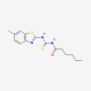 N-[(6-methyl-1,3-benzothiazol-2-yl)carbamothioyl]hexanamide