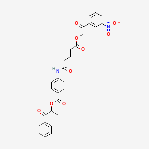 1-Oxo-1-phenylpropan-2-yl 4-({5-[2-(3-nitrophenyl)-2-oxoethoxy]-5-oxopentanoyl}amino)benzoate