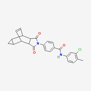 N-(3-chloro-4-methylphenyl)-4-(1,3-dioxooctahydro-4,6-ethenocyclopropa[f]isoindol-2(1H)-yl)benzamide