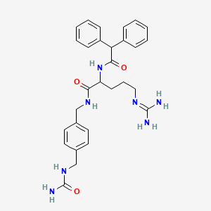 molecular formula C29H35N7O3 B12460912 5-carbamimidamido-N-({4-[(carbamoylamino)methyl]phenyl}methyl)-2-(2,2-diphenylacetamido)pentanamide 