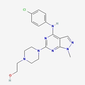 2-(4-{4-[(4-chlorophenyl)amino]-1-methyl-1H-pyrazolo[3,4-d]pyrimidin-6-yl}piperazin-1-yl)ethanol