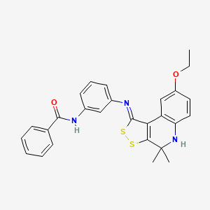 N-(3-{[(1Z)-8-ethoxy-4,4-dimethyl-4,5-dihydro-1H-[1,2]dithiolo[3,4-c]quinolin-1-ylidene]amino}phenyl)benzamide