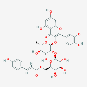 molecular formula C37H38O18 B1246093 异鼠李素 3-O-α-L-[6''''-对香豆酰基-β-D-吡喃葡萄糖基-(1->2)-鼠李糖吡喃苷] 
