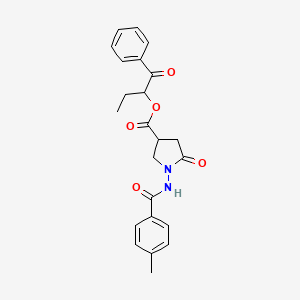 1-Oxo-1-phenylbutan-2-yl 1-{[(4-methylphenyl)carbonyl]amino}-5-oxopyrrolidine-3-carboxylate