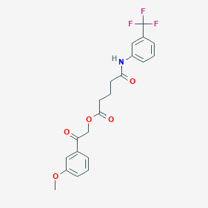 2-(3-Methoxyphenyl)-2-oxoethyl 5-oxo-5-{[3-(trifluoromethyl)phenyl]amino}pentanoate