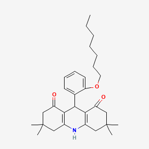 9-[2-(heptyloxy)phenyl]-3,3,6,6-tetramethyl-3,4,6,7,9,10-hexahydroacridine-1,8(2H,5H)-dione