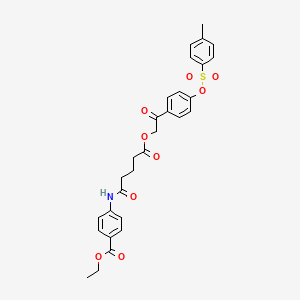 Ethyl 4-({5-[2-(4-{[(4-methylphenyl)sulfonyl]oxy}phenyl)-2-oxoethoxy]-5-oxopentanoyl}amino)benzoate