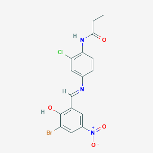 N-(4-{[(E)-(3-bromo-2-hydroxy-5-nitrophenyl)methylidene]amino}-2-chlorophenyl)propanamide